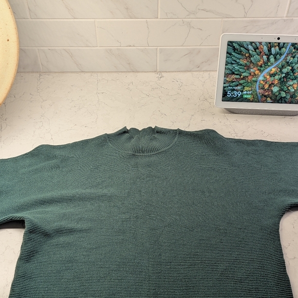 Gilli Ribbed Cowl Neck Sweater in Teal. Purchased From Daily Look - Picture 3 of 5